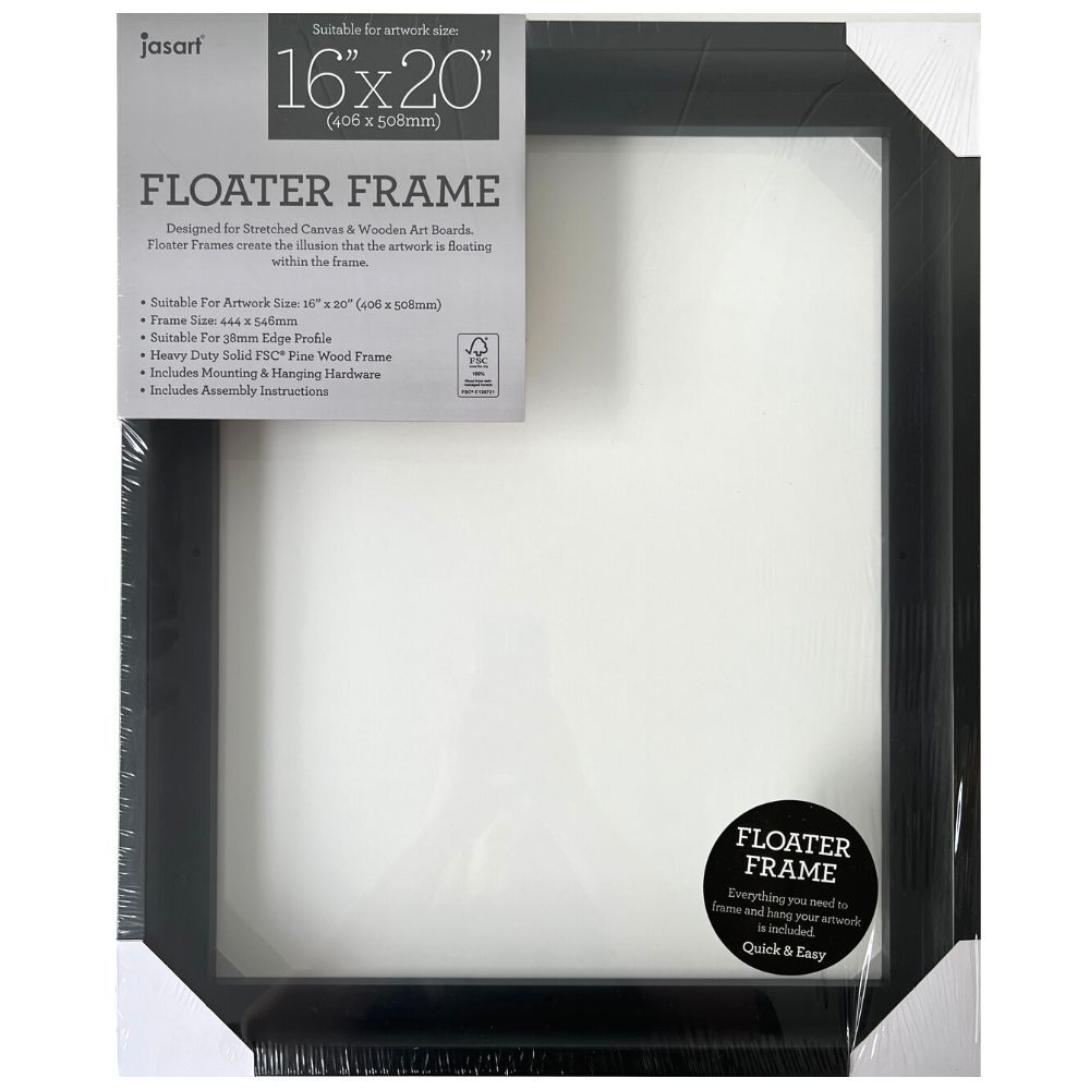 Jasart Floating Frame Thick Edge 16 x 20 inch BLACK