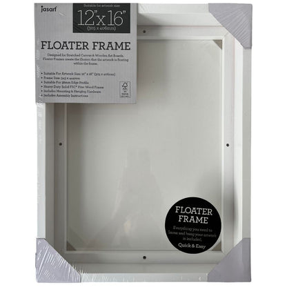 Jasart Floating Frame Thick Edge 16 x 12 inch White