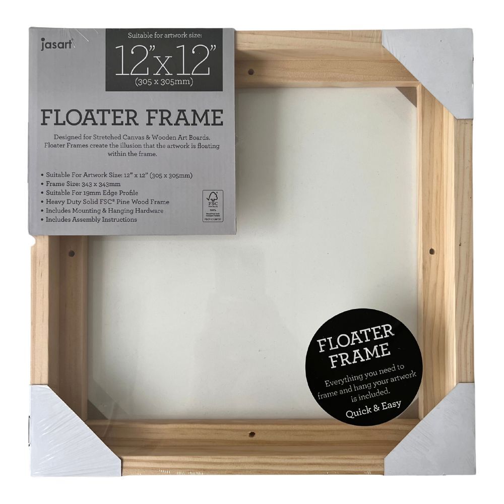 Jasart Floating Frame Thin Edge 12 x 12 inch Natural