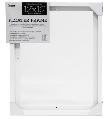 Jasart Floating Frame Thin Edge 16 x 12 inch White