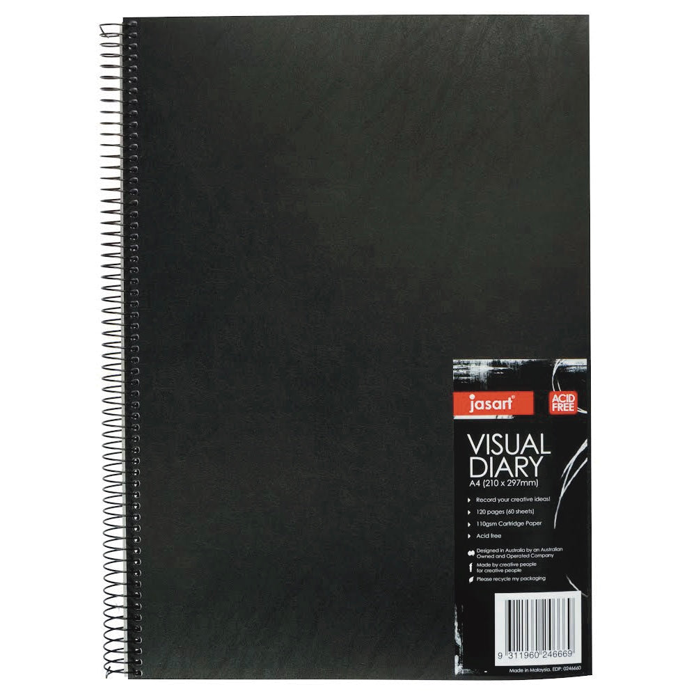 Jasart Visual Diary A4 Black Cover 60 sheets