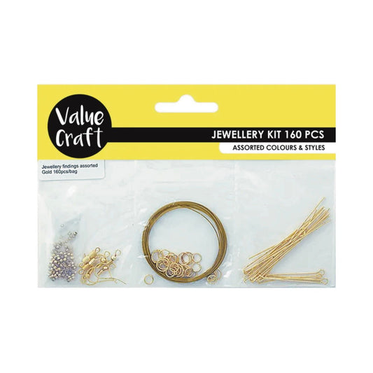 Jewellery Kit 160pcs Assrted Gold Components