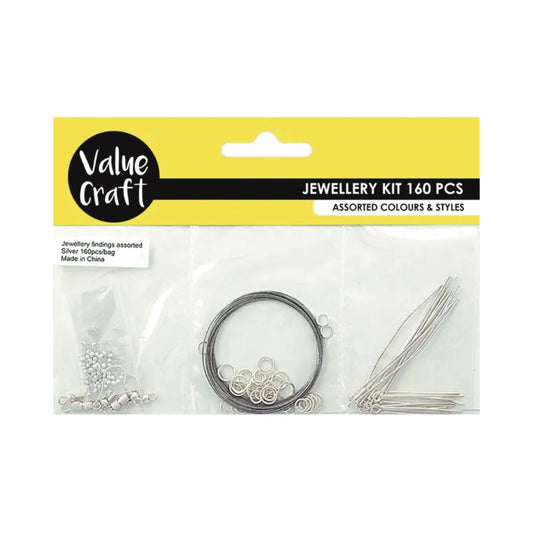 Jewellery Kit 160pcs Assrted Silver Components