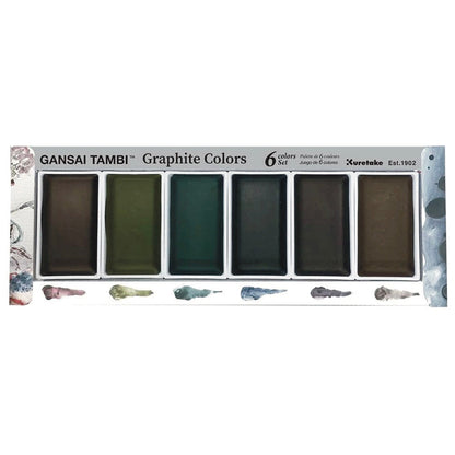 Kuretake Gansai Tambi Watercolours - 6 x Graphite Colours