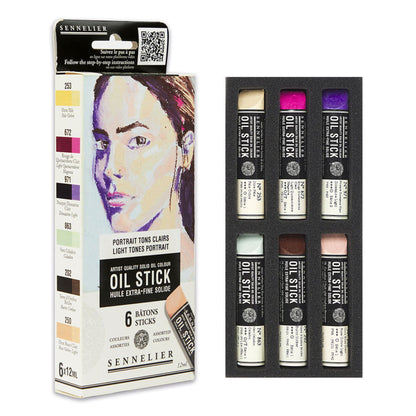 Sennelier Set of 6 Mini Artist Oil Sticks Light Tones Portrait