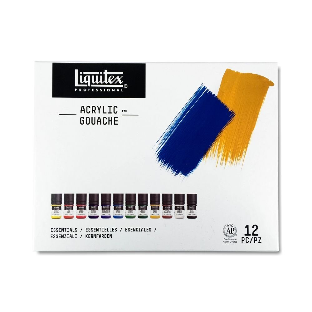 Liquitex Acrylic Gouache Essentials Set 12 x 22ml