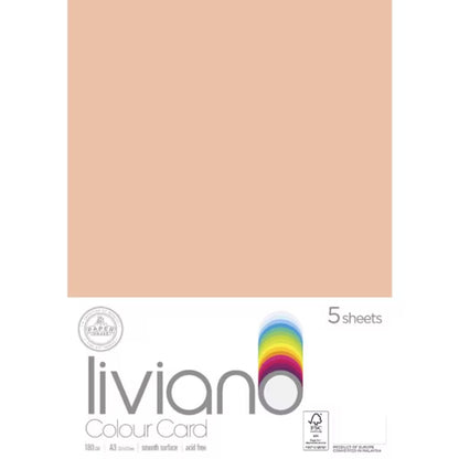 Liviano Light Card A3 180gsm Pack of 5 Salmon