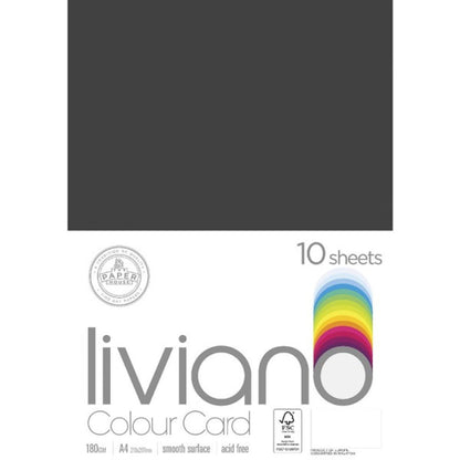 Liviano Light Card A3 180gsm Pack of 5 BLACK