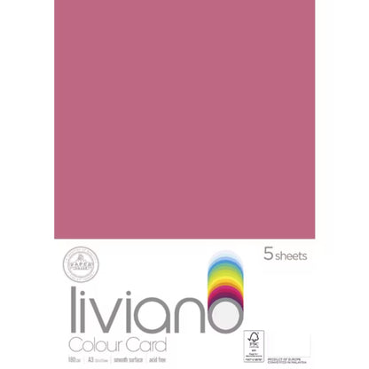 Liviano Light Card A3 180gsm Pack of 5 FUSCHIA