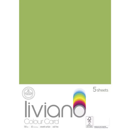 Liviano Light Card A3 180gsm Pack of 5 Grass