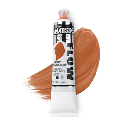 MATISSE FLOW ACRYLIC 75ml S4 CADMIUM ORANGE DEEP