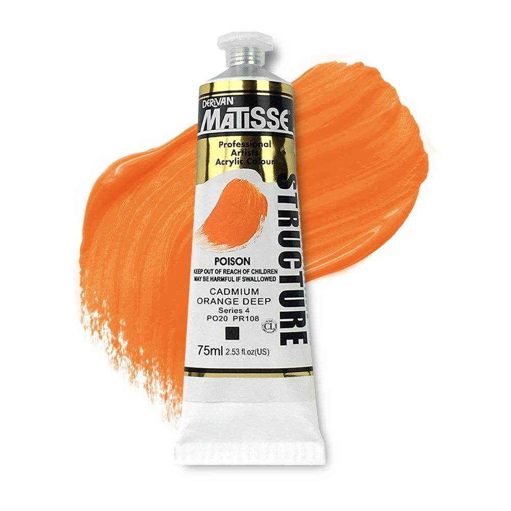 MATISSE STRUCTURE ACRYLIC 75ml S4 CADMIUM ORANGE DEEP