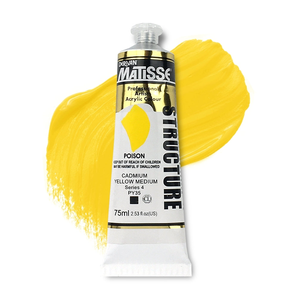 MATISSE STRUCTURE ACRYLIC 75ml S4 CADMIUM YELLOW MEDIUM