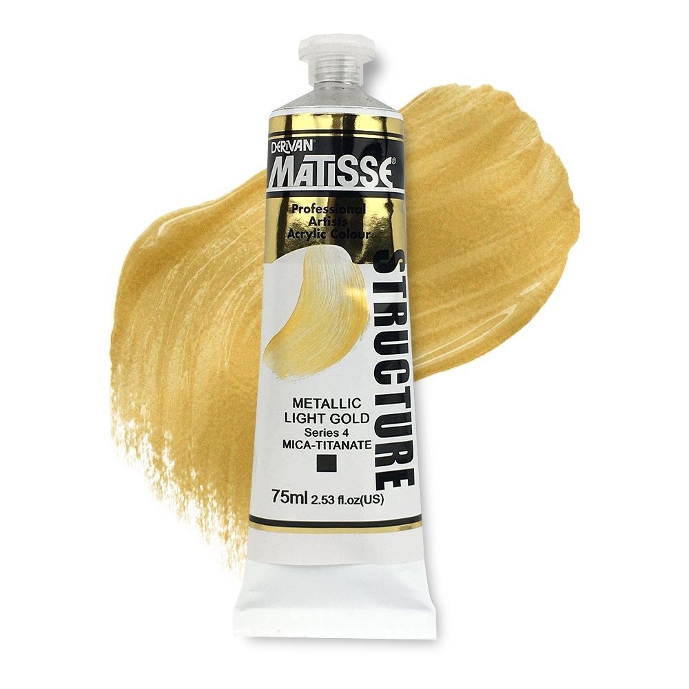 MATISSE STRUCTURE ACRYLIC 75ml S4 METALLIC LIGHT GOLD