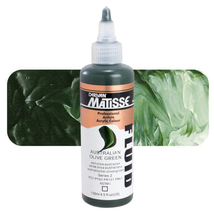 Matisse Fluid Acrylic 135ml S2 AUSTRALIAN OLIVE GREEN