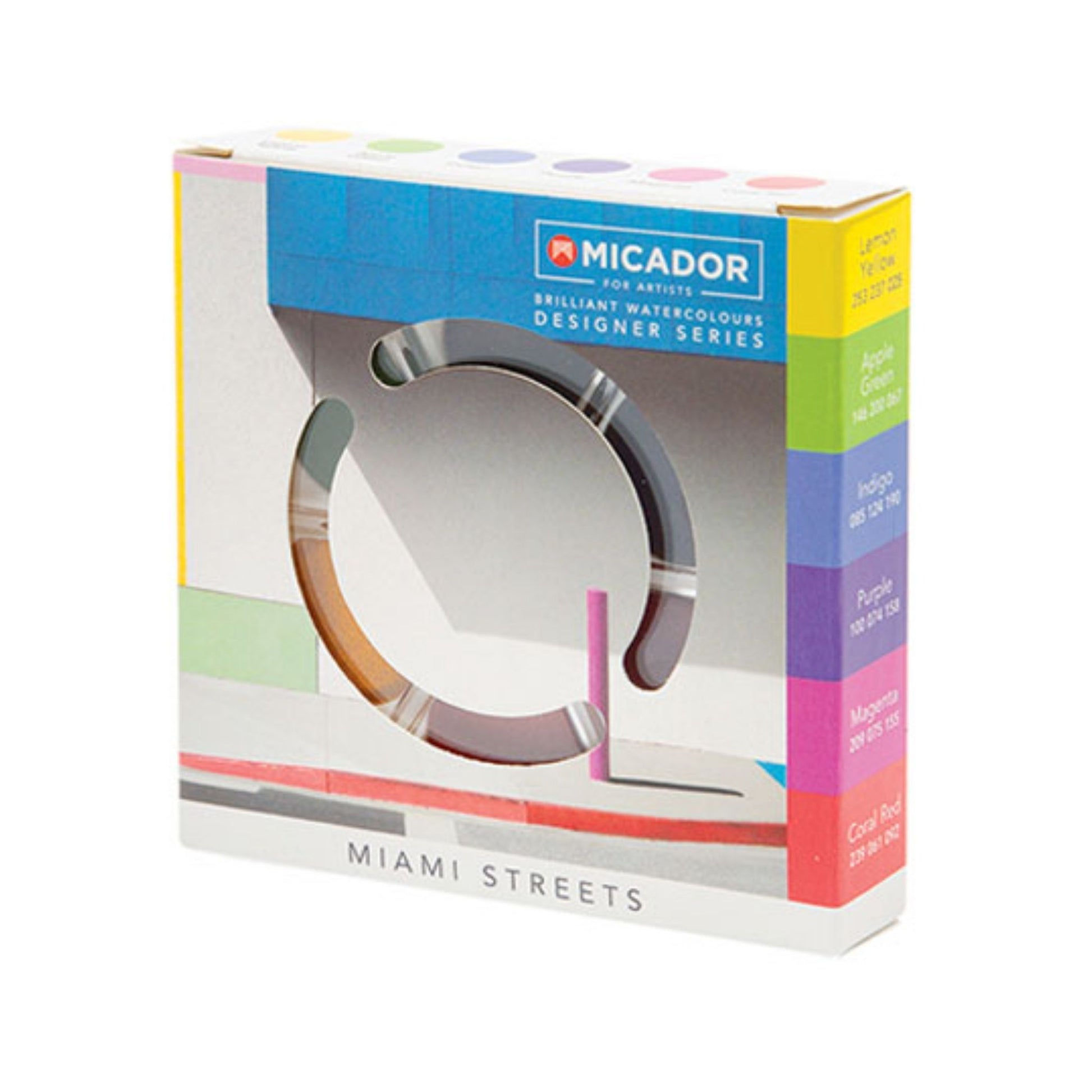 Micador for Artists Brilliant Watercolour Disc Set of 6 Miami Streets