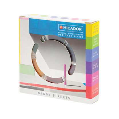 Micador for Artists Brilliant Watercolour Disc Set of 6 Miami Streets