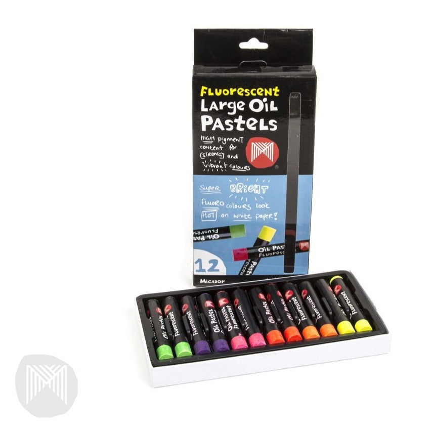 Micador Large Oil Pastels Pack of 12 Fluoro