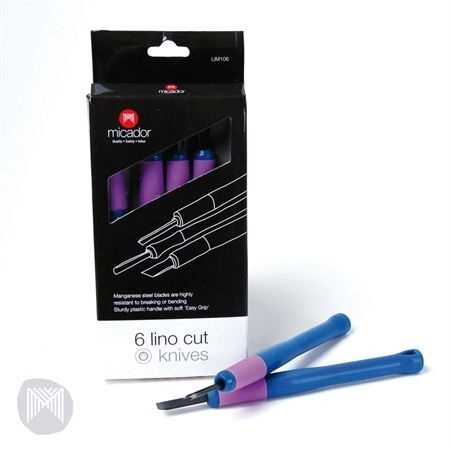 Micador Lino Carving Tools Set of 6 Easy Grip - Micador