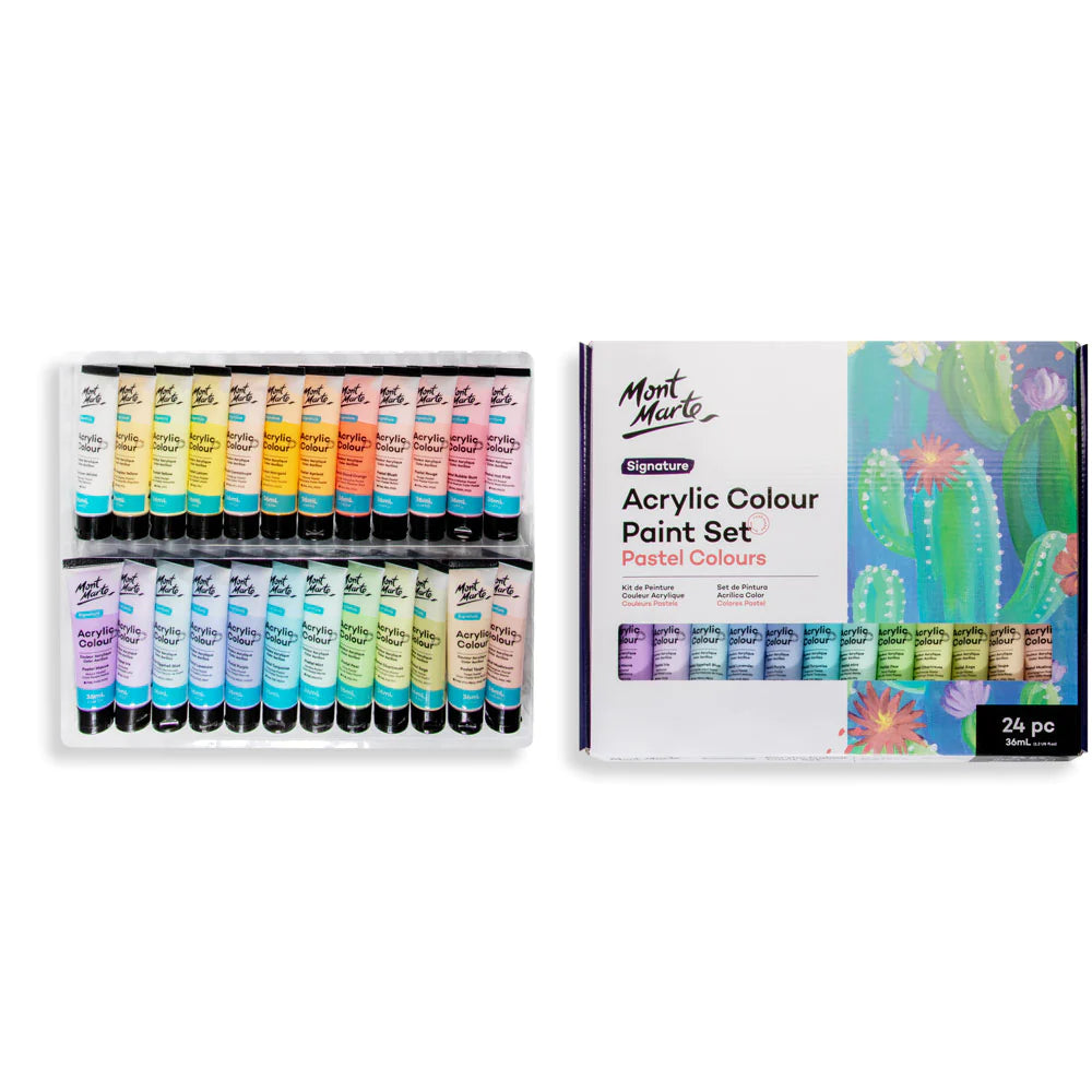 Mont Marte Acrylic Pastel Colours 24pc x 36ml