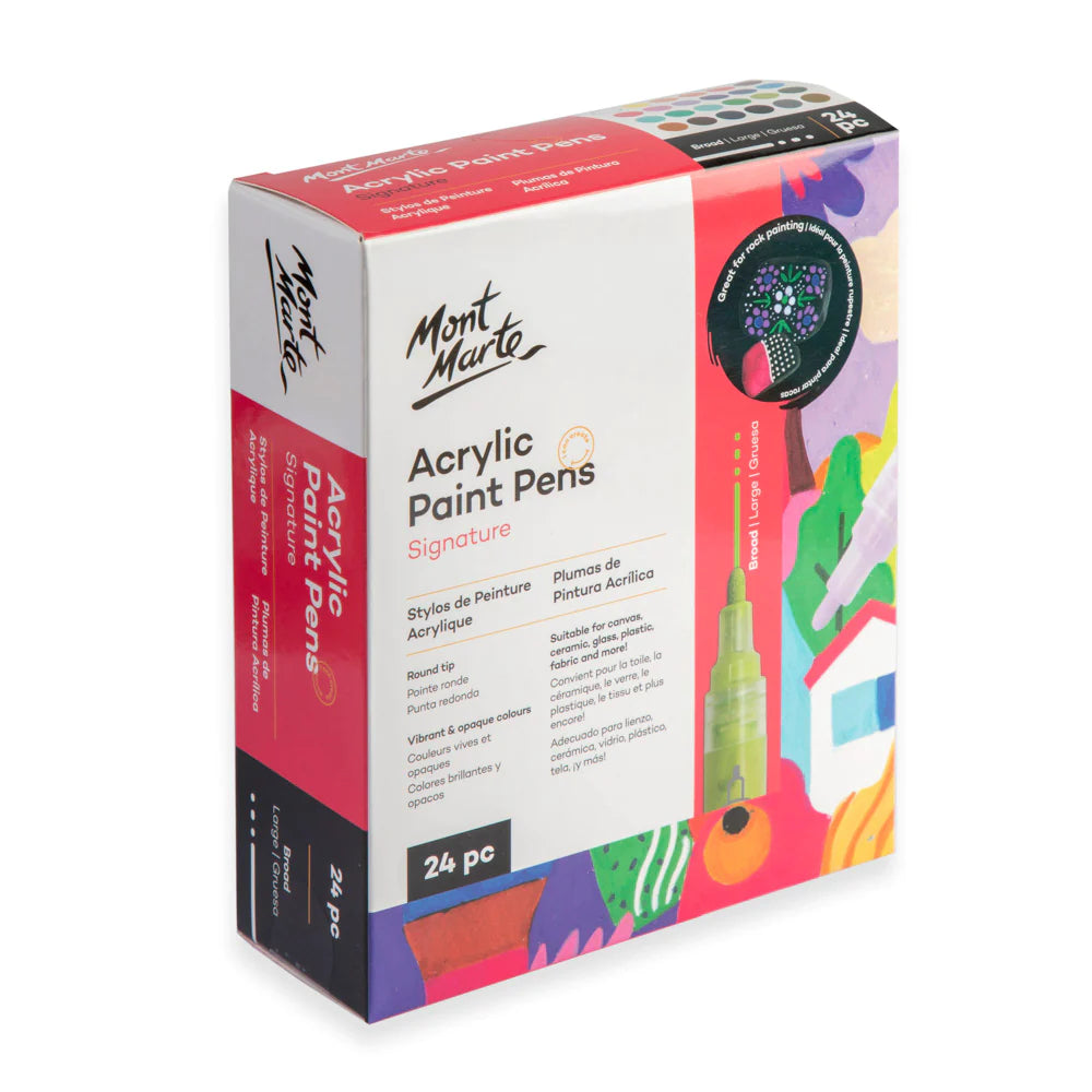 Mont Marte Acrylic Paint Pens Broad Tip 24pc