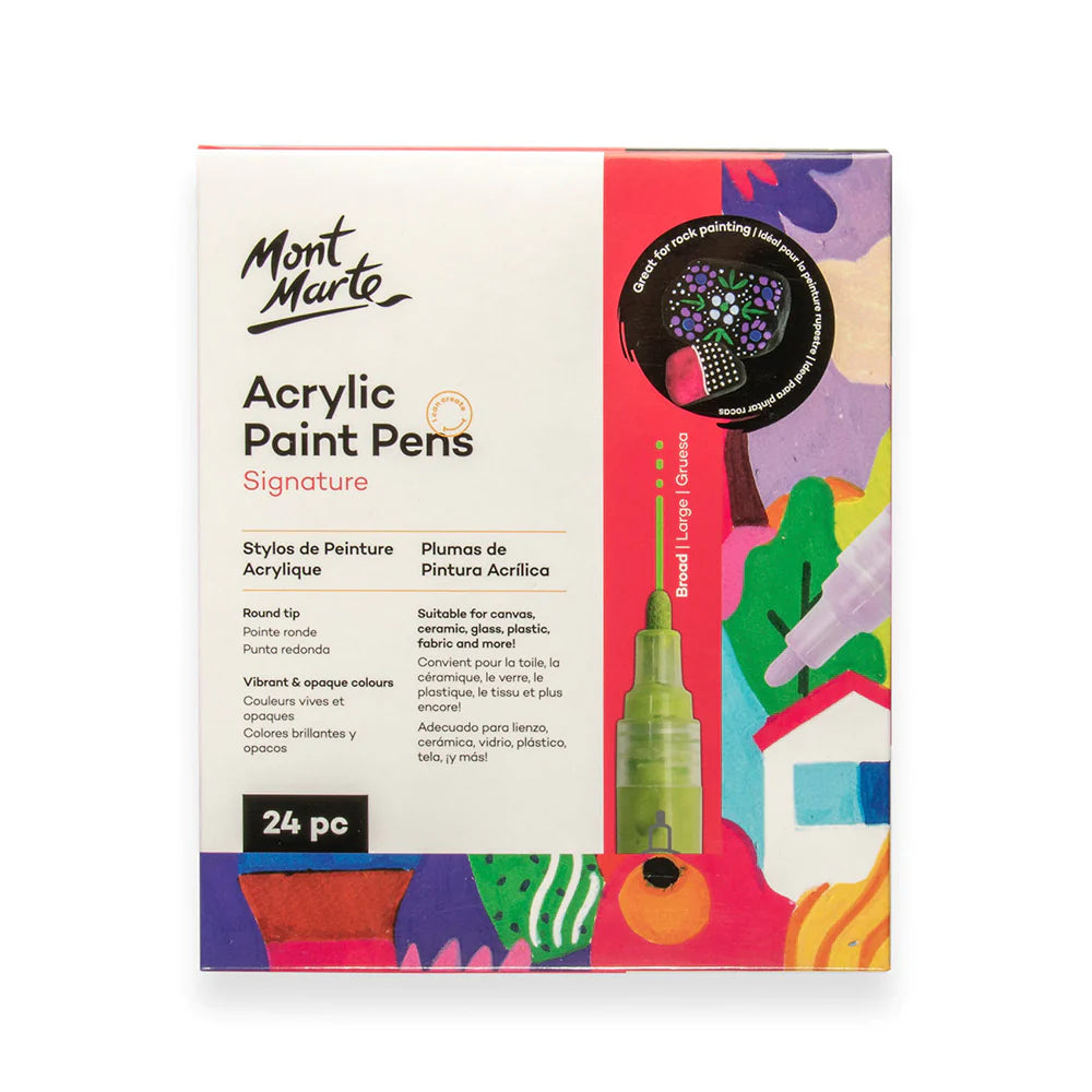 Mont Marte Acrylic Paint Pens Broad Tip 24pc