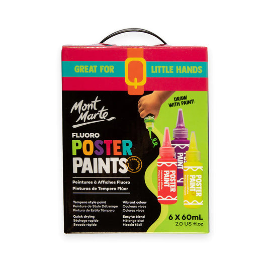 Mont Marte Fluoro Poster Paint Set 6pc x 60ml