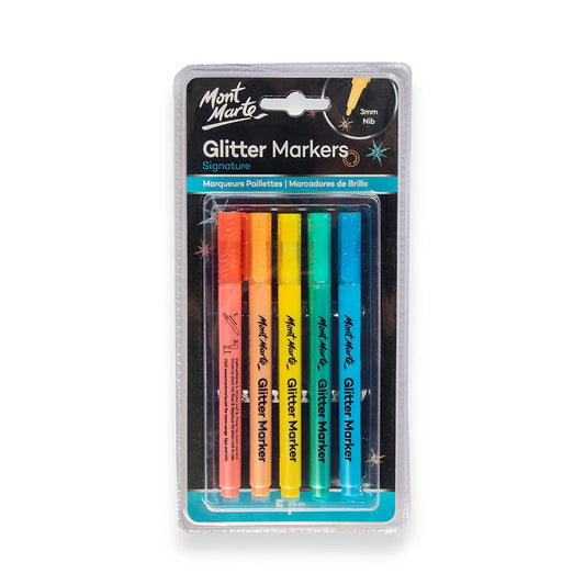 Mont Marte Brilliant Glitter Markers 5pce