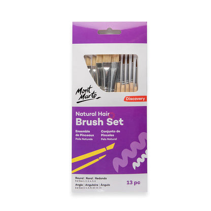 Mont Marte Natural Hair Combo Brush Set 13pc