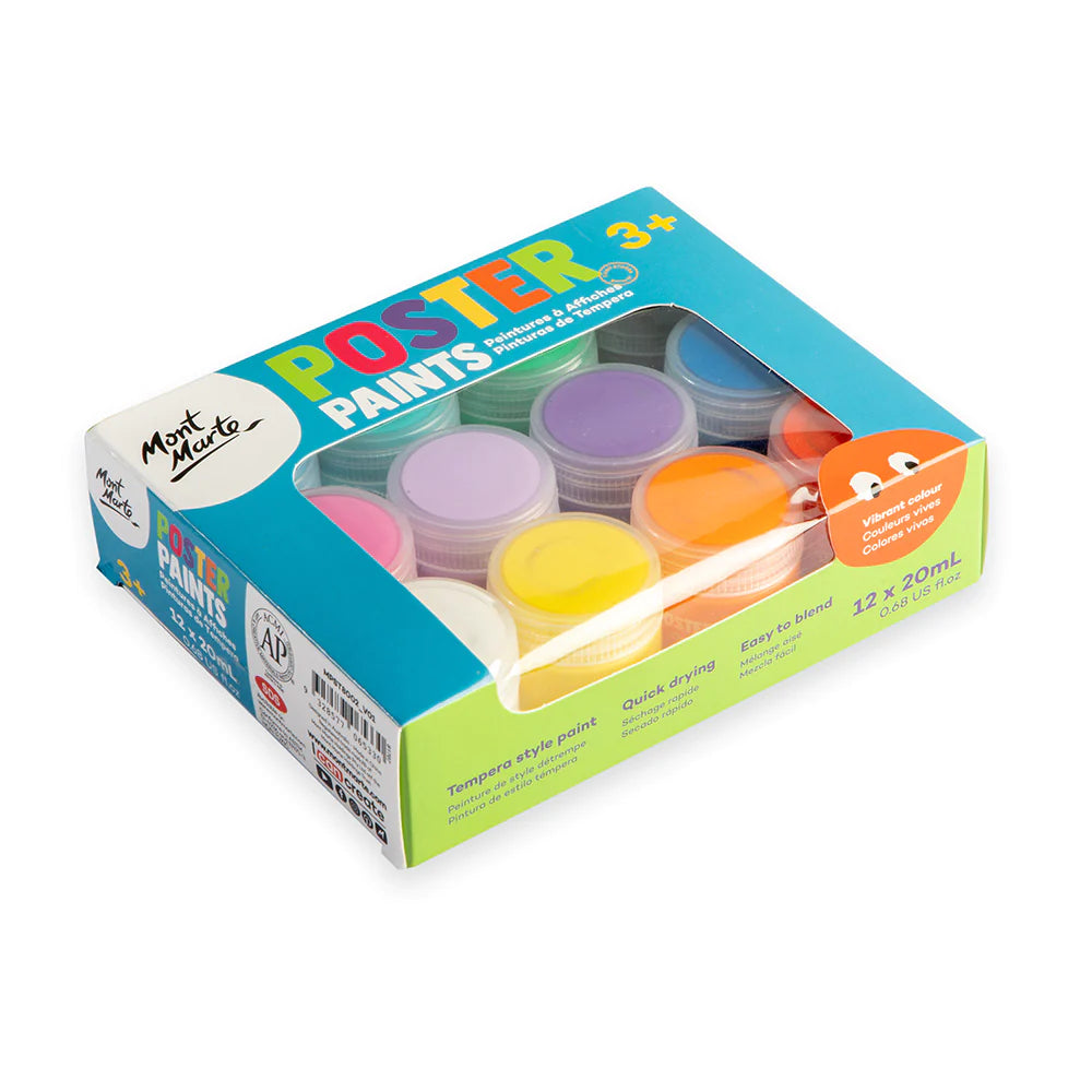 Mont Marte Poster Paint Set 12pc x 20ml