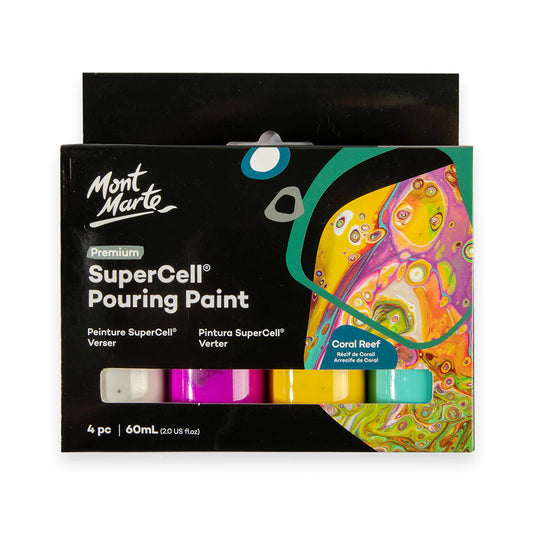 Mont Marte SuperCell Pouring Paint 60ml 4pce - Coral Reef