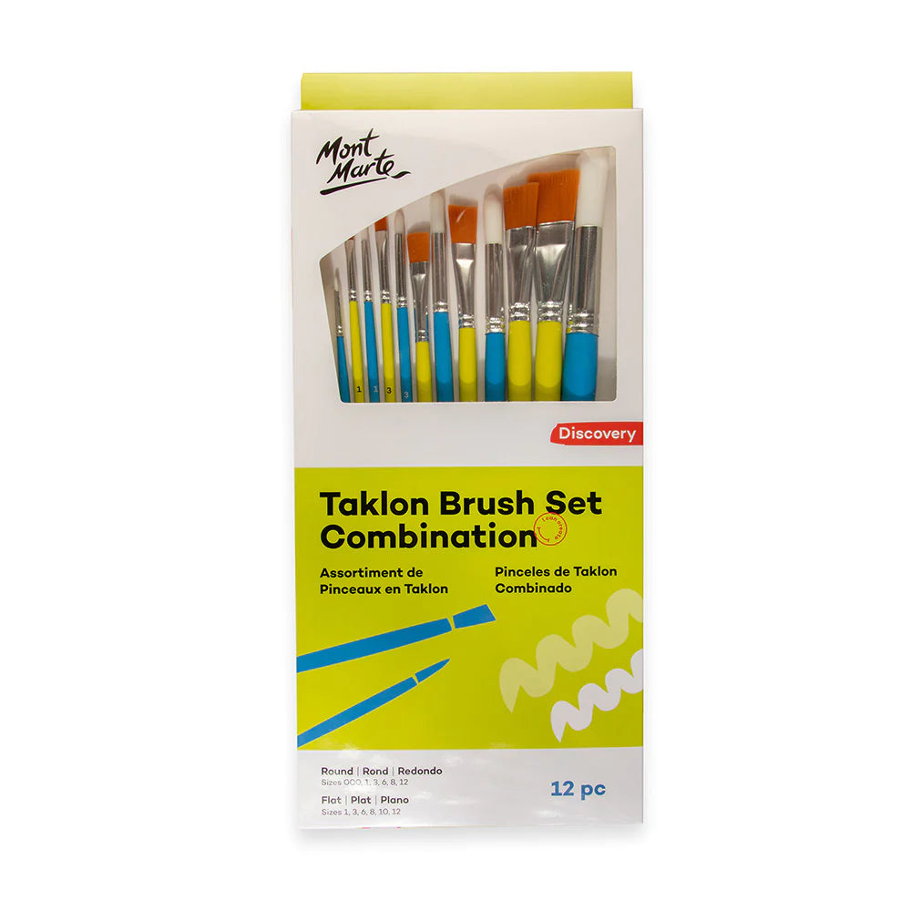 Mont Marte Taklon Brush Set Combination 12pc