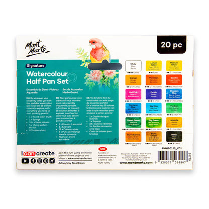 Mont Marte Watercolour Half Pan Set 20pc