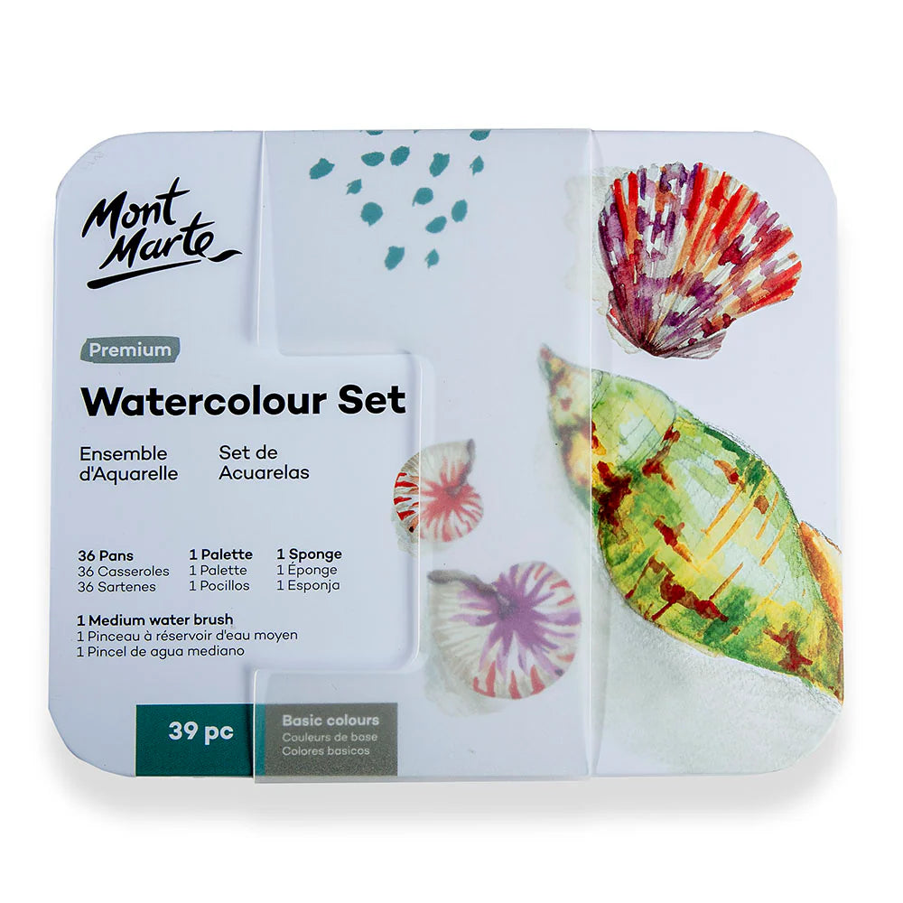 Mont Marte Watercolour Set in Tin Basic 39pc - #product_vendor