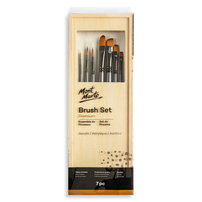 Mont Marte Acrylic Brush Set in box 7pce