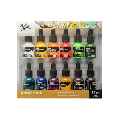 Mont Marte Acrylic Ink 12pc x 20ml