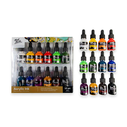 Mont Marte Acrylic Ink 12pc x 20ml