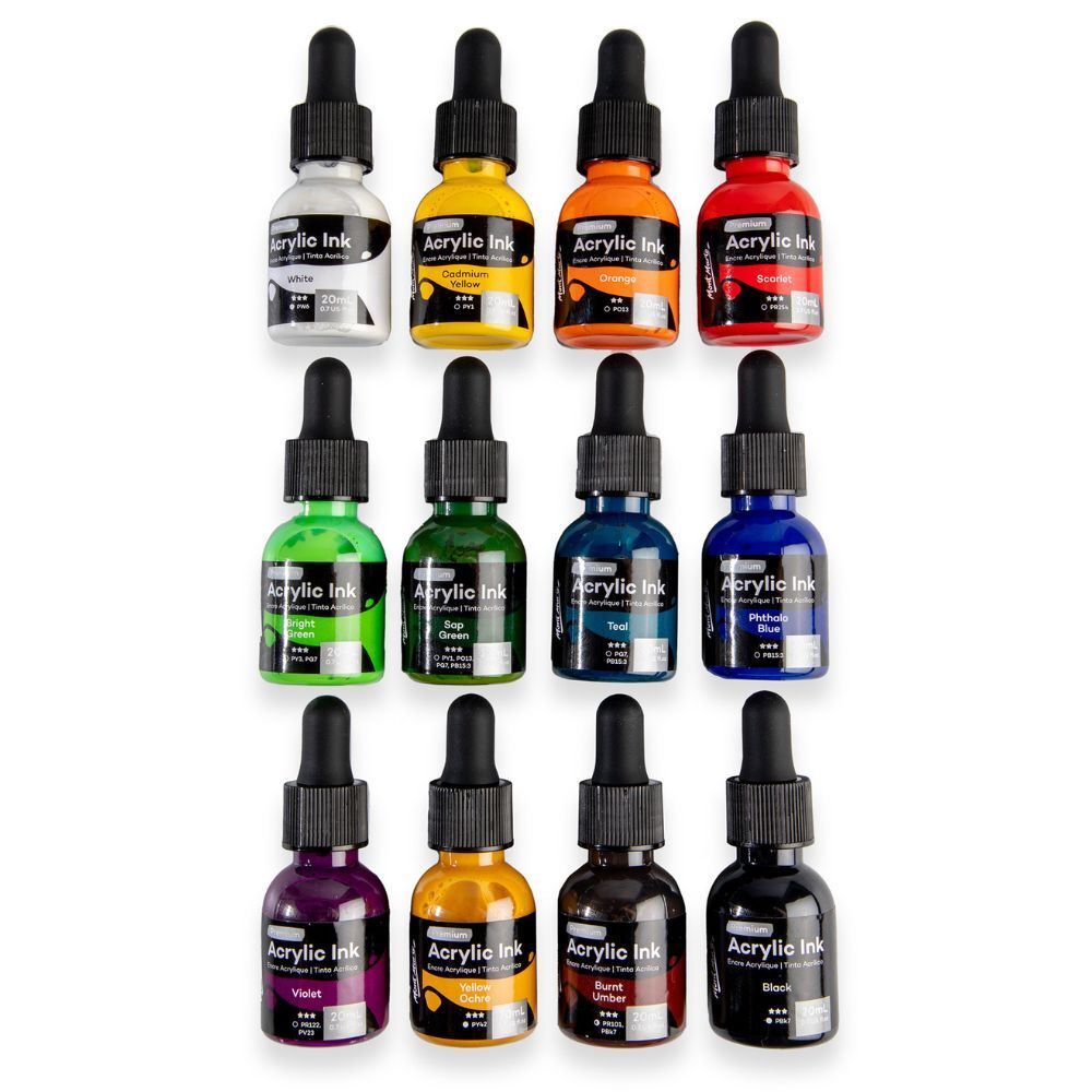 Mont Marte Acrylic Ink 12pc x 20ml