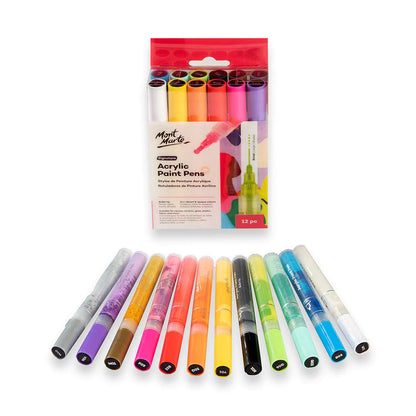 Mont Marte Acrylic Paint Pens Broad Tip 12pc