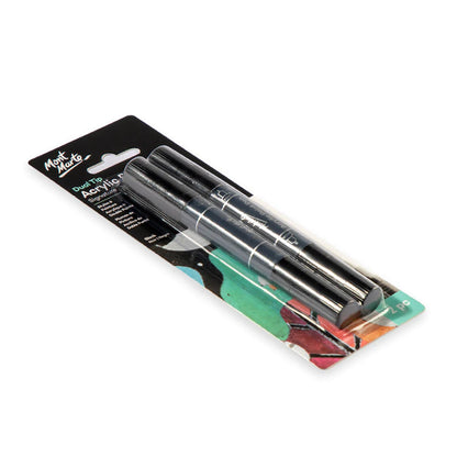 Mont Marte Acrylic Paint Pens Dual Tip Black 2pc