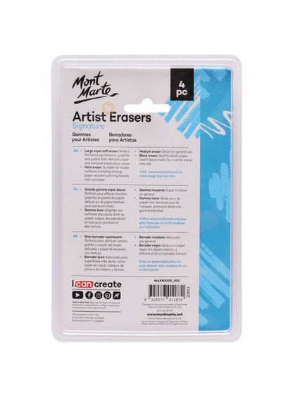 Mont Marte Artists Eraser Pack 4pce