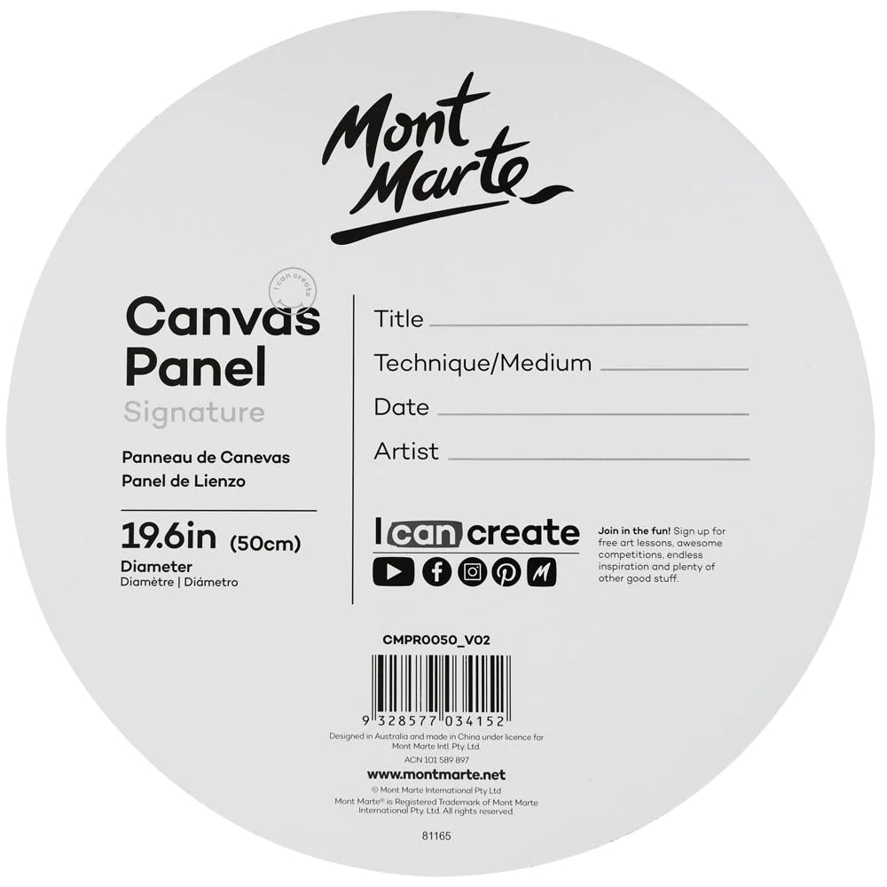 Mont Marte Canvas Panel Round