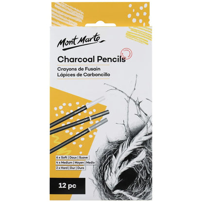 Mont Marte Charcoal Pencils 12pce