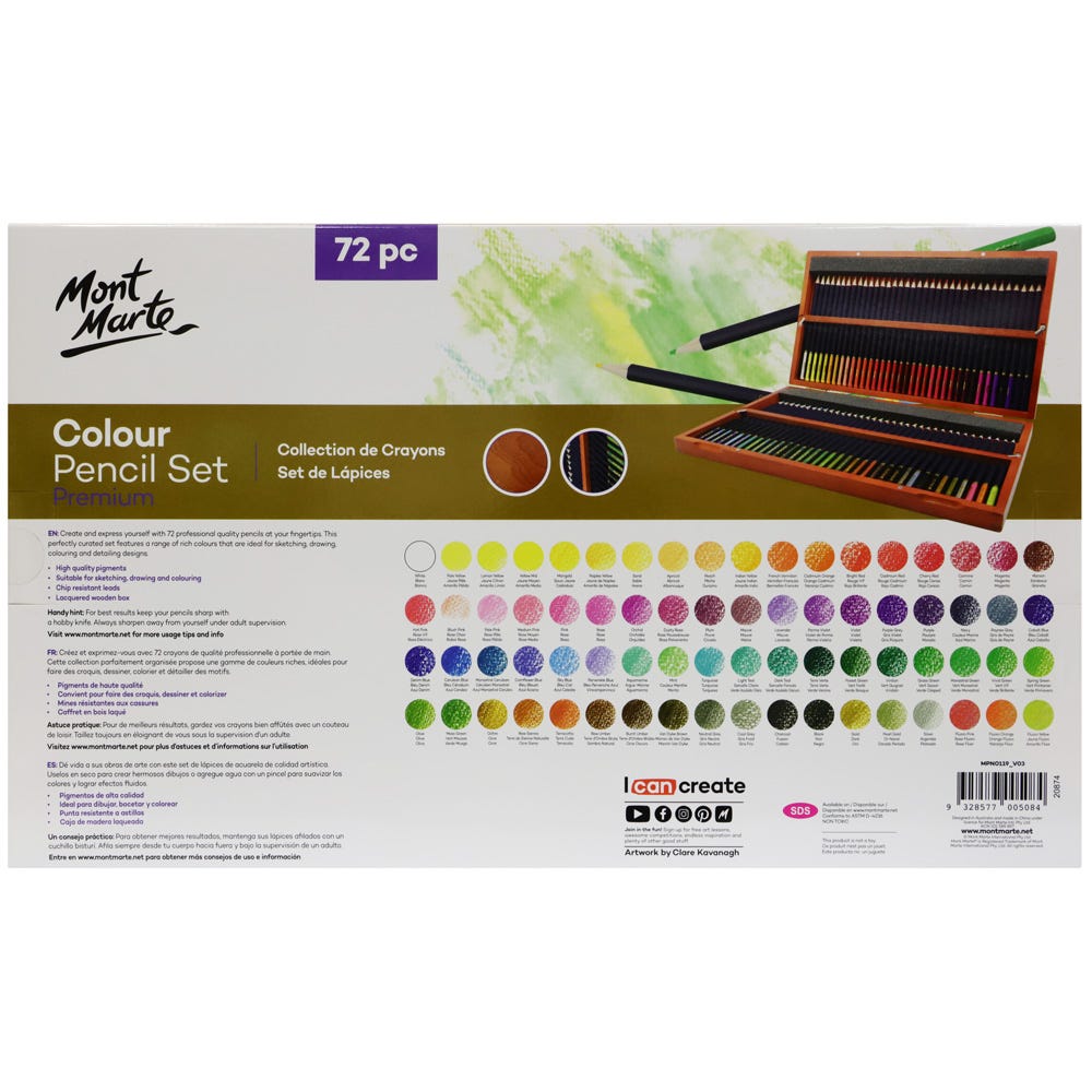 Mont Marte Colour Pencils Box Set 72pc