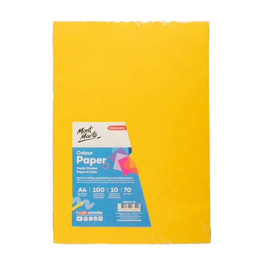 Mont Marte Coloured Paper 70gsm A4 100 Sheets