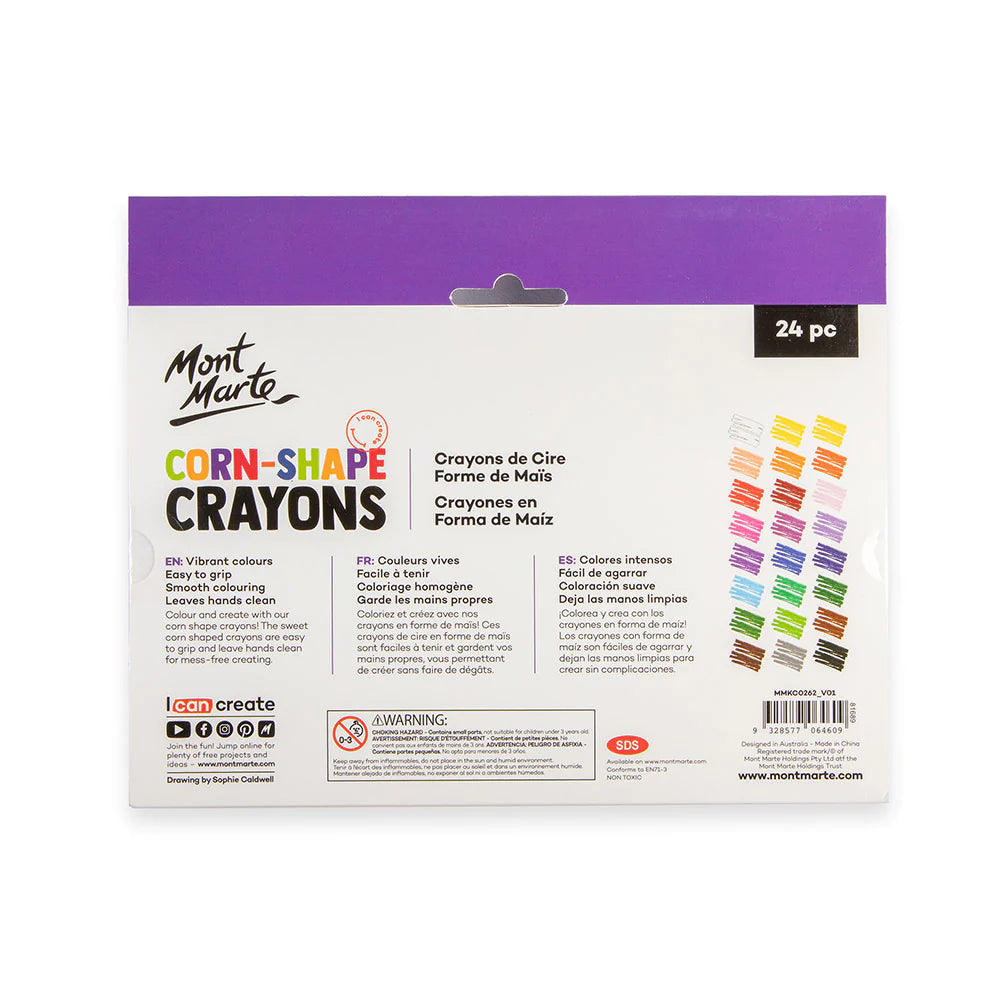 Mont Marte Corn-Shape Crayons 24pc