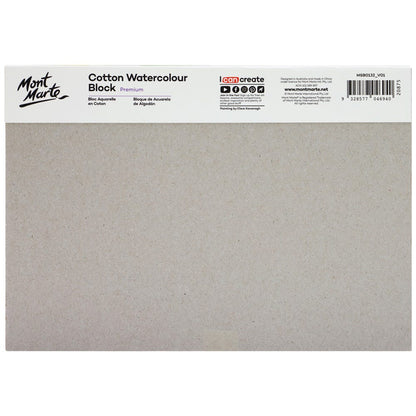 Mont Marte Cotton Watercolour Paper Block 300gsm 12 sheets