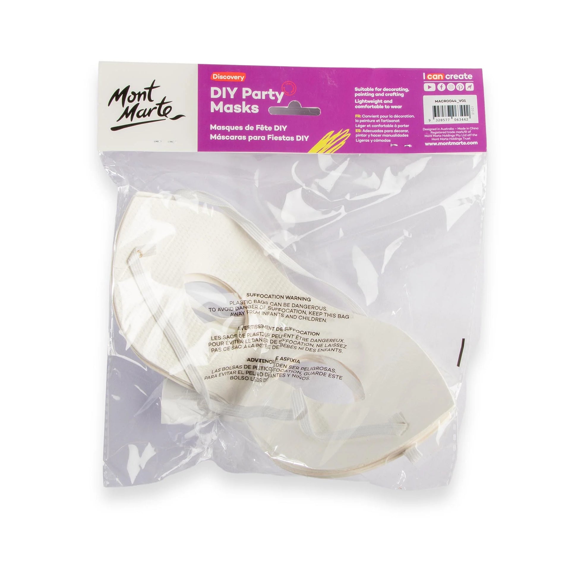 Mont Marte DIY Party Masks 4 pc - Eye Mask