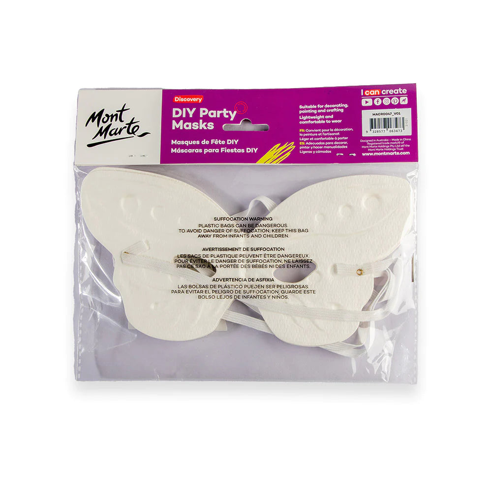 Mont Marte DIY Party Masks 4 pc - Half Butterfly