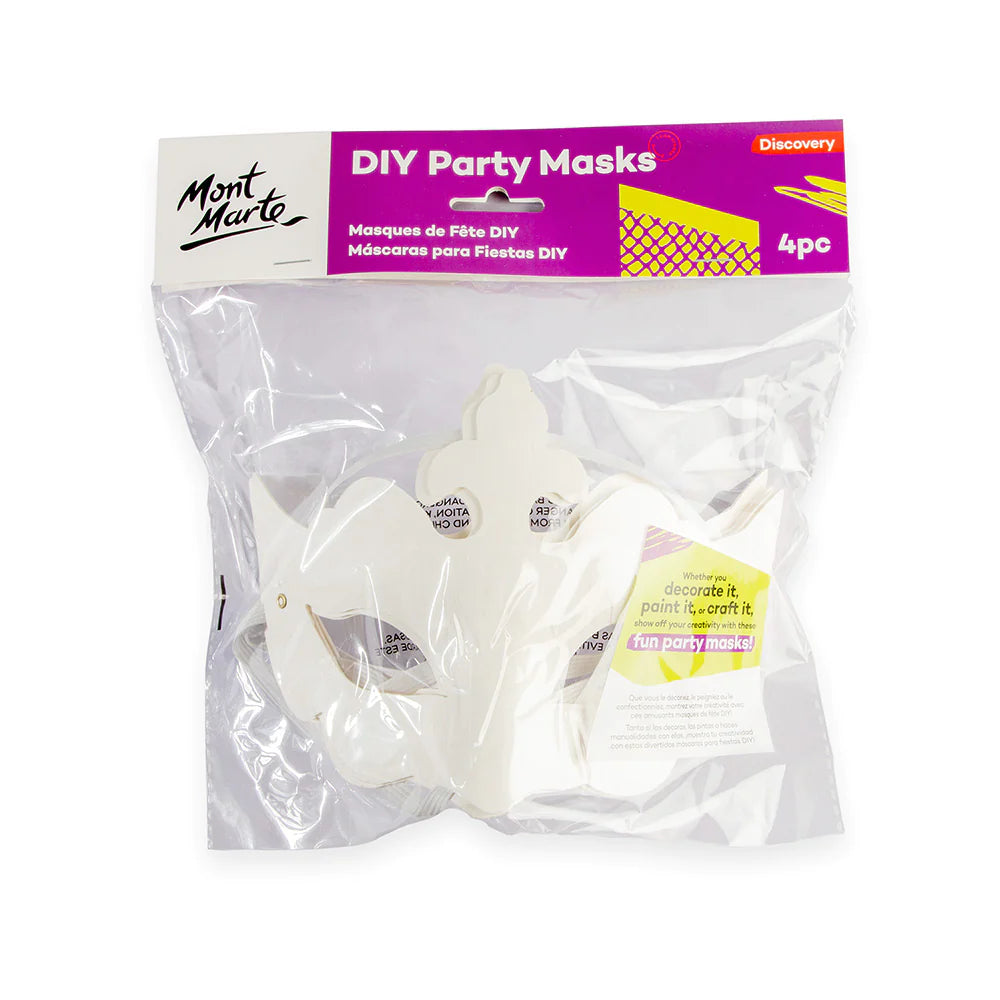 Mont Marte DIY Party Masks 4 pc - Masquerade